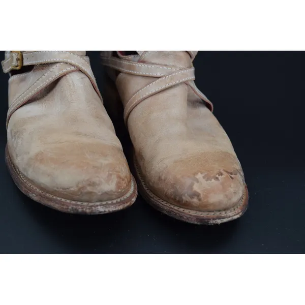 Freebird by Steven "Stair" Strappy Ankle Boots Women Tan Leather Distressed Boho - Image 7