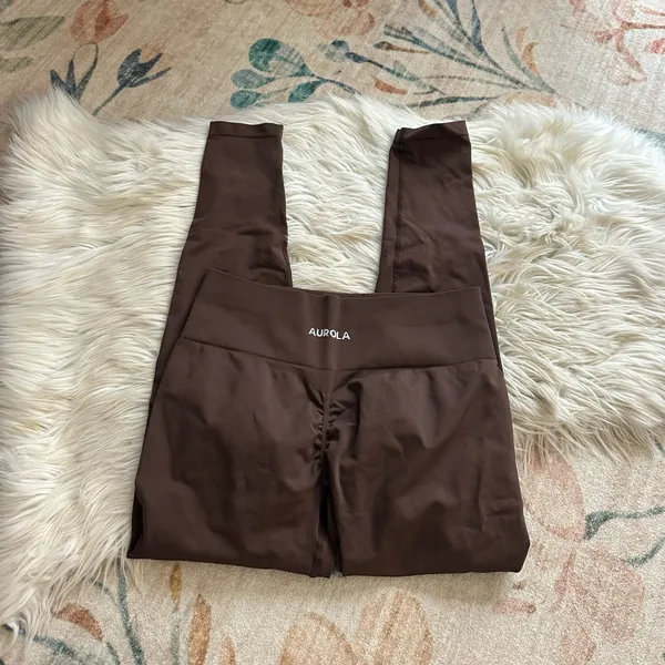 AURLOA Dream Seamless Leggings In Java Coffee Brown Size L - Image 6
