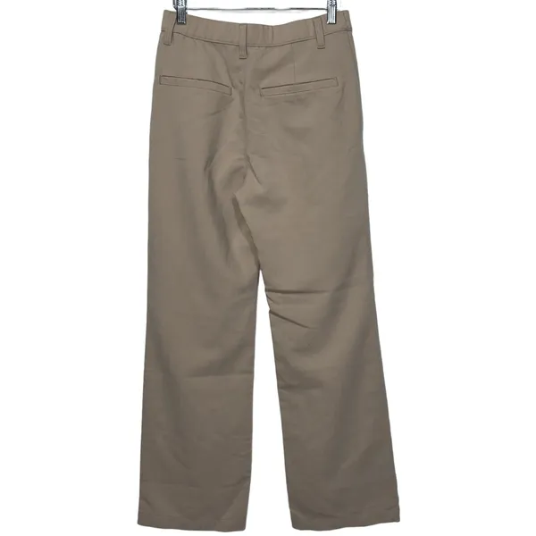 Abercrombie & Fitch Khaki Pleated High Waisted Straight Trousers Pants Size 28 6 - Image 2