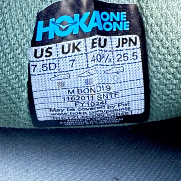 Hoka One One Bondi 9 Men’s sneakers shoes size 7.5 - Image 9