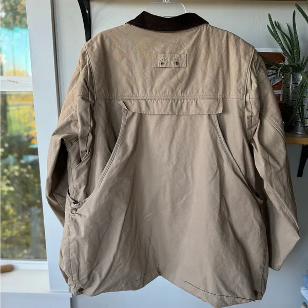 Cabela’s Tan Brown Corduroy Collar Quilated Canvas Barn Jacket Chore Coat 2XL - Image 11
