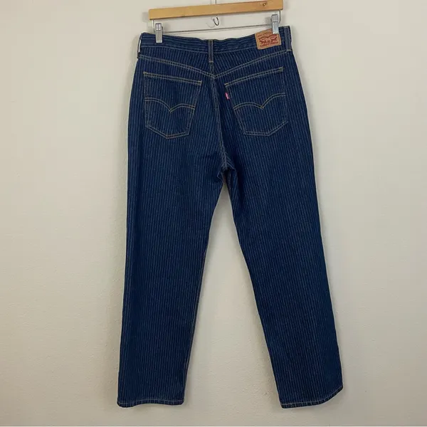 Anthropologie Levi’s Women’s Baggy‎ Pinstriped Dad Jeans Size 30x30 - Image 9