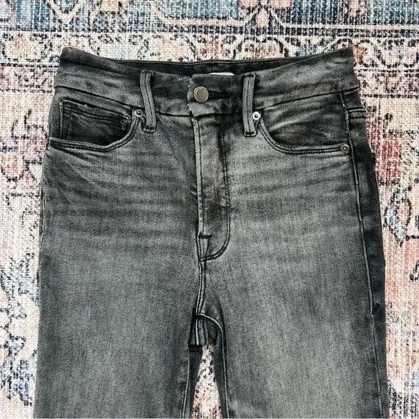 GOOD AMERICAN Good Legs Stovepipe Cigarette Denim Jeans in Black214 Size 2 - Image 5