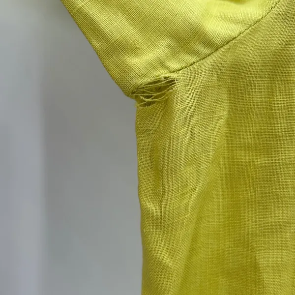 Tyler Boe Linen Tunic Top Women's Medium Citron Yellow V Neck 3/4‎ Sleeve - Image 11