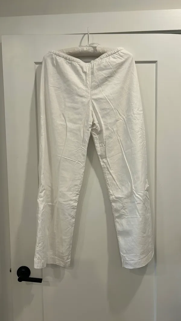 Hollister White Linen Pants - Image 3