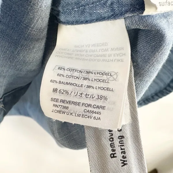 Madewell Large Chambray Top Button Down Shirt Light Blue Cotton Denim 1463 - Image 8