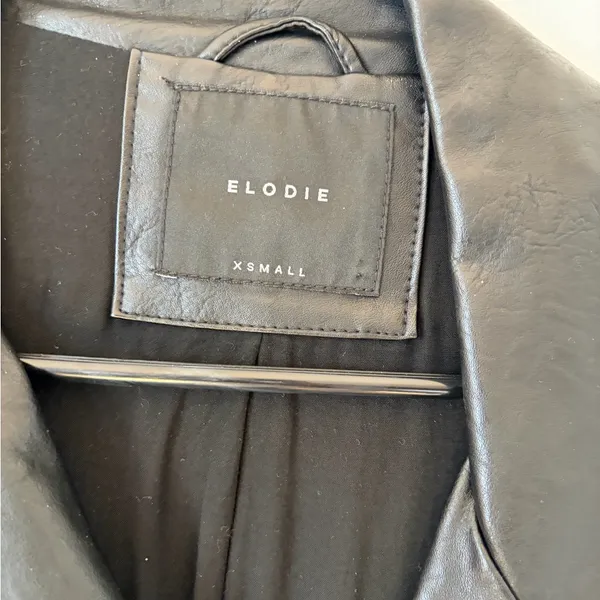 Elodie Black Leather Biker Jacket - Image 2