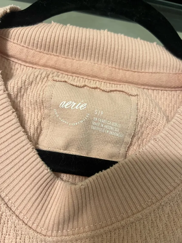 Aerie Crewneck Sweatshirt Oversized Pullover Blush Pink - Image 2
