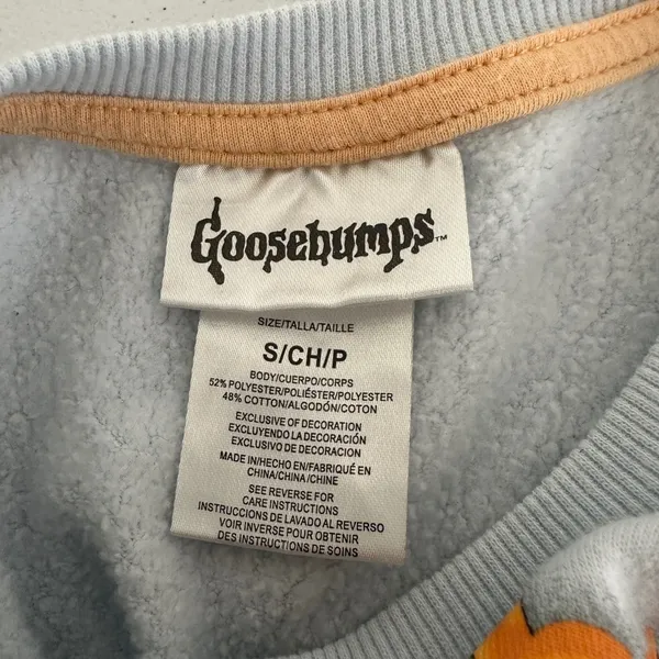Goosebumps Attack of the Jack-O-Lanterns Sweatshirt Womens Small Blue Halloween‎ - Image 5