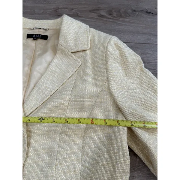 Alex‎ Marie Size 10 Ivory Women's Suit Jacket Blazer - Image 5