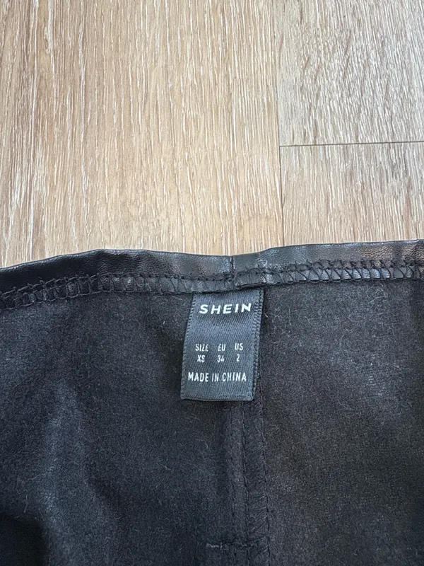 Black High Waisted Leather Shorts - Image 5