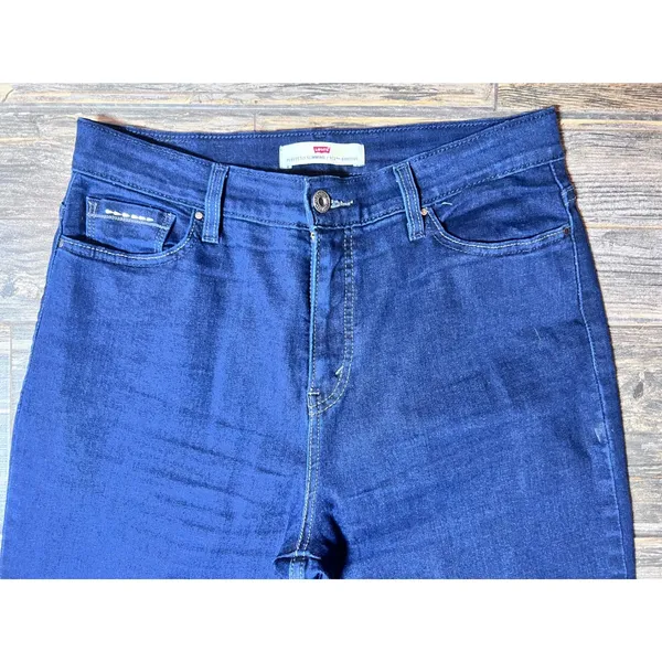 Levi's 512 Bootcut Jeans Perfectly Slimming Dark Wash Denim Size 14 Stretch‎ - Image 8