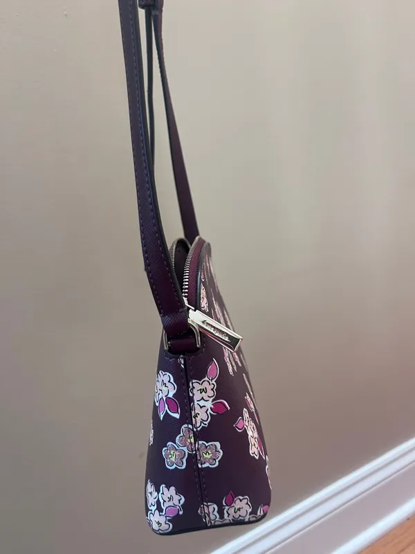 Kate Spade Crossbody Purse Floral Purple - Image 3