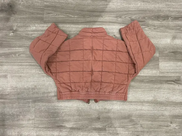 Blue Blush Fall Quilted Crop Puffer Jacket - Image 2
