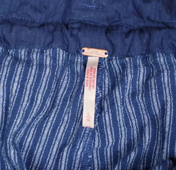 Free people pants blue striped wide leg harem pants xl - Image 2