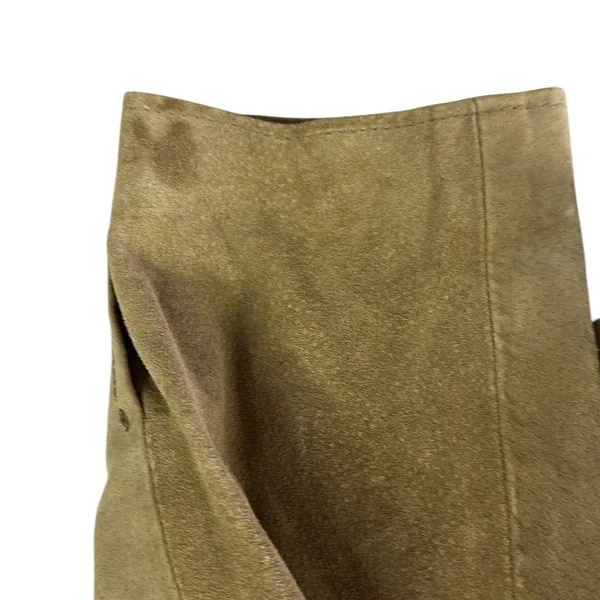 Vintage Suede Tan Open Front Pocket Jacket Puff Sleeve Womens Juniors 9 10 - Image 14
