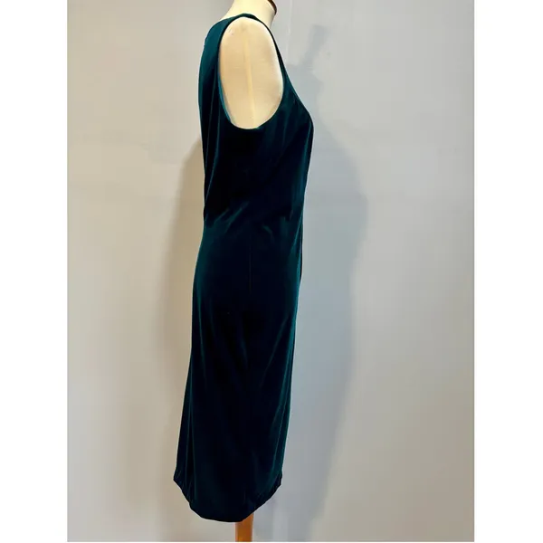 Vintage R&M Richards Emerald Green Velvet Midi Dress Whimsygoth Goth Glam XL - Image 5