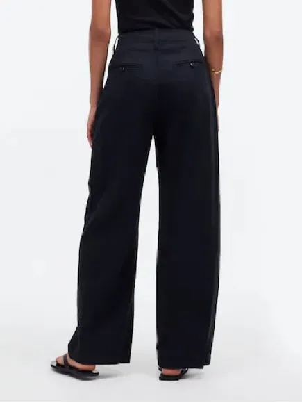 Madewell Black The Harlow Linen Blend Wide Leg Pants Size 14 - Image 5