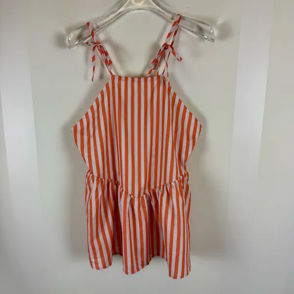 Petal & Pup Valencia Stripe Halter Top Size Medium Orange Pink - Image 3