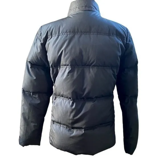 Lacoste Quilted Down Puffer Jacket Black Full Zip Snap Pockets Size 40 M - Image 2