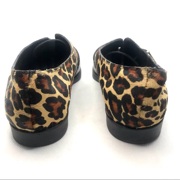 Bella Vita "Reese" Black Leather And Animal Print Fur Slip On Loafer Shoes (6) - Image 11