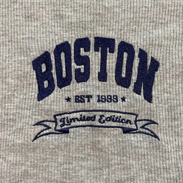 Orange Kiss Boston Ribbed Baby Tee Gray Short Sleeve Fitted Top Size L - Image 8