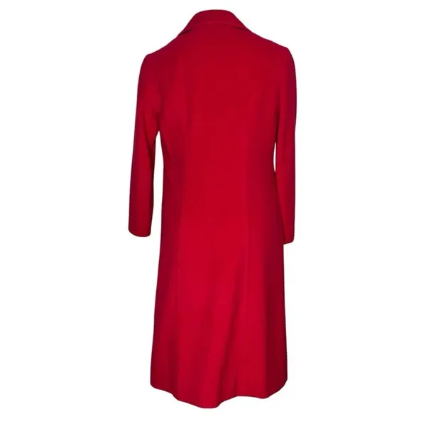 PETER PAN Tailors Red Coat Midi Lined Handmade Womens Small VINTAGE Hong Kong - Image 2