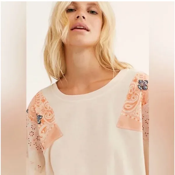 Free People We the Free Feelin’ It Embroidered Top - Image 3