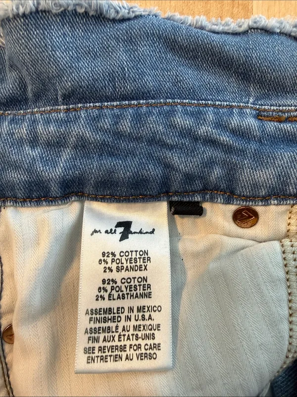 7 For All Mankind High-Rise Ankle Skinny Self Tie Raw Waistband Jeans, 27 - Image 8