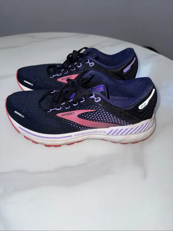 Brooks Women's Running Sneakers - Navy with Pink & Purple Accents - Image 4