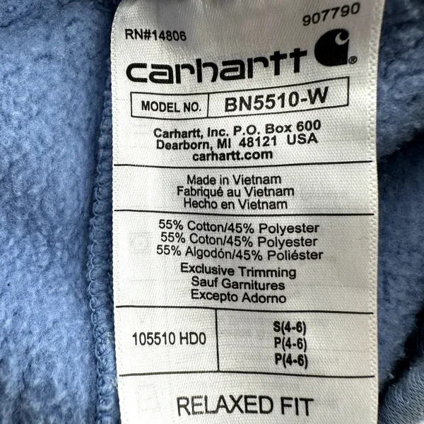 Carhartt Jogger Relaxed Fit Fleece Pants Logo High Rise Skystone Blue Small - Image 4
