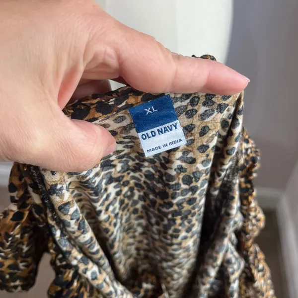 Old Navy Leopard Print Waist Defined Ruffle Trim Mini Dress Size‎ XL - Image 7