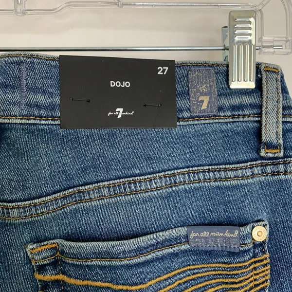 7 For All Mankind Dojo Mid Rise Flare Jeans Womens Blue Denim Size 27 - Image 10