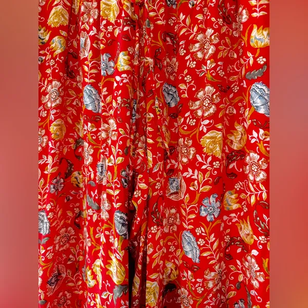 LOFT Red Coral Floral Wide-Leg - Image 2