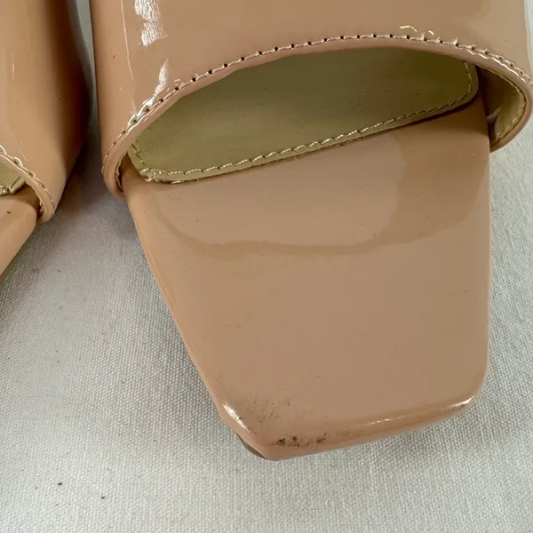 Wild Diva Lounge Vegan Leather Square Open Toe Stiletto Heeled Pump in Tan Sz 8‎ - Image 3