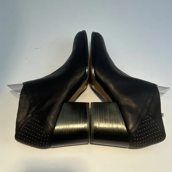 1.STATE Jelin Black Waxy Leather Studded Block Heel‎ Ankle Booties JELIN 9M - Image 8