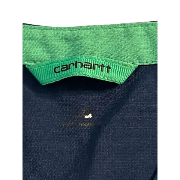Carhartt Force Scrub Top Women's Navy blue with green Size Large - Image 4