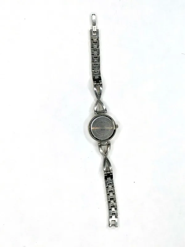 Silver Link Bracelet Womens Watch With Elegant Face & Novelty Band Design A384 - Image 7