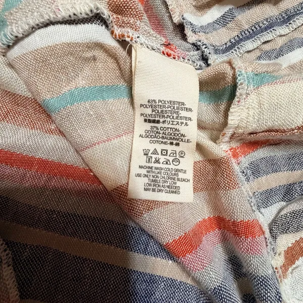 Free People Womens Striped Ruffle Wrap Mini Dress V-Neck Multi-Color Size Medium - Image 9