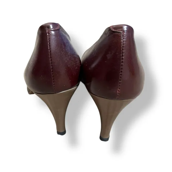 Vintage 80s Burgundy Leather Heels Size 7N Miguel Hernandez Bullock’s Spain‎ - Image 4