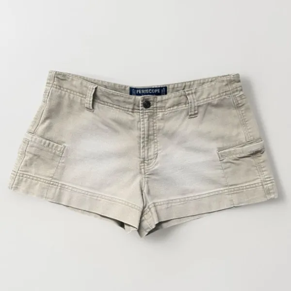 Vintage Periscope Y2K Khaki Cargo Shorts Low Rise Utility Mini Shorts 11 Bratz - Image 2