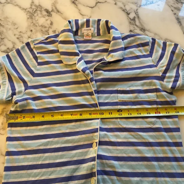 NWOT J Crew Women’s 100% Cotton Striped Pajama Top blue purple Sz XS - Image 6