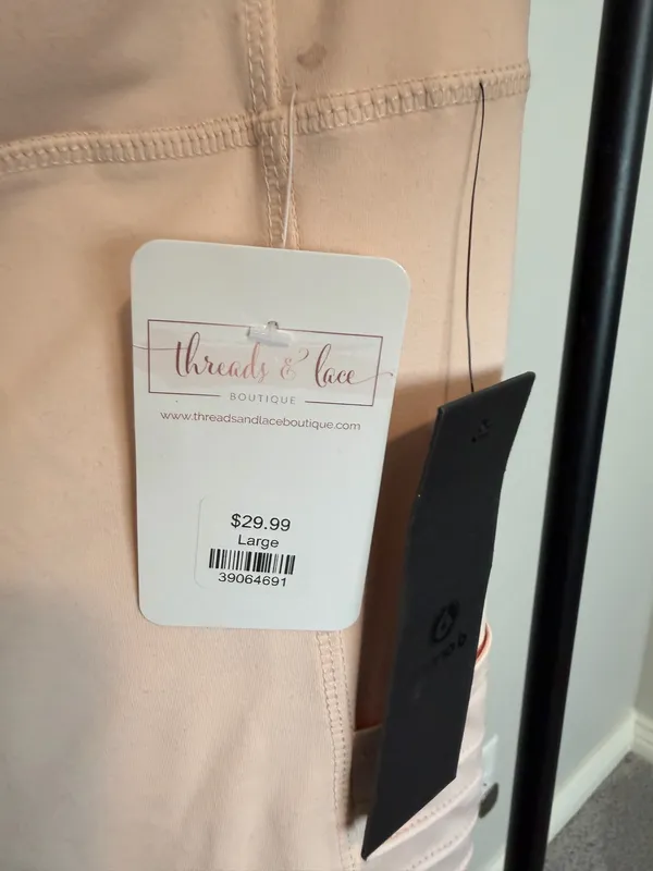 Blush Pink Cropped Leggings Size L - Image 3