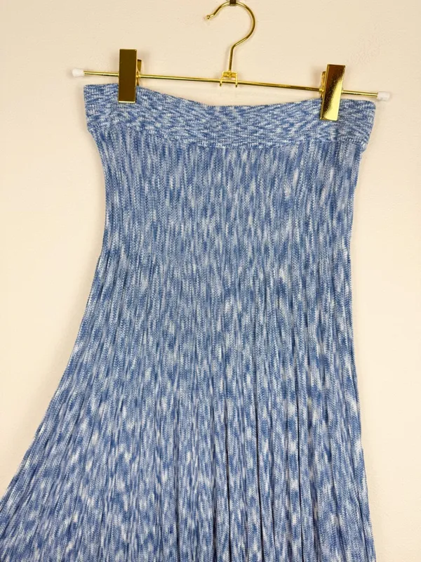 Free People Gold Coast Knit Maxi Skirt Bottled Blue Size XS - Image 7