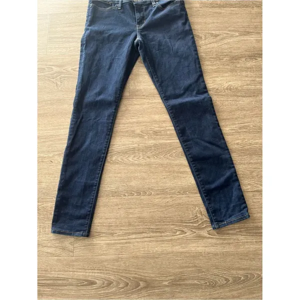 Levi’s 711 Skinny Jeans Womens 28 Dark Wash Mid Rise Stretch Denim Indigo Blue - Image 4