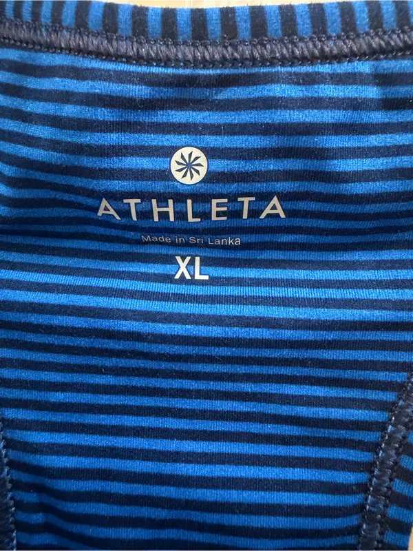 Athleta XL Blue Striped Racerback Tank Top - Image 2