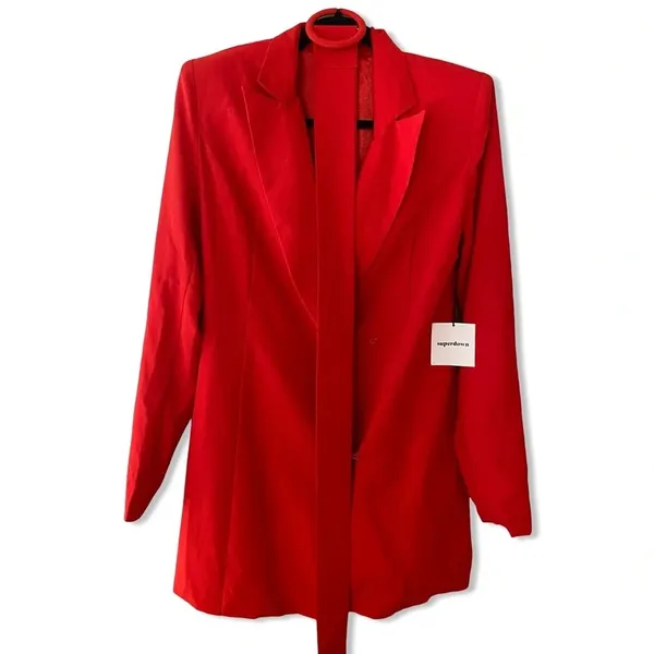 Superdown Joan Belted Blazer Dress Sz XS Corp Sexy Coquette - Image 4