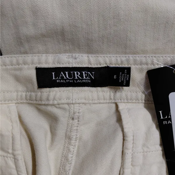 Lauren Ralph Lauren Women Pants Size 6 Beige Wide Leg Trouser Minimalist Coastal - Image 5