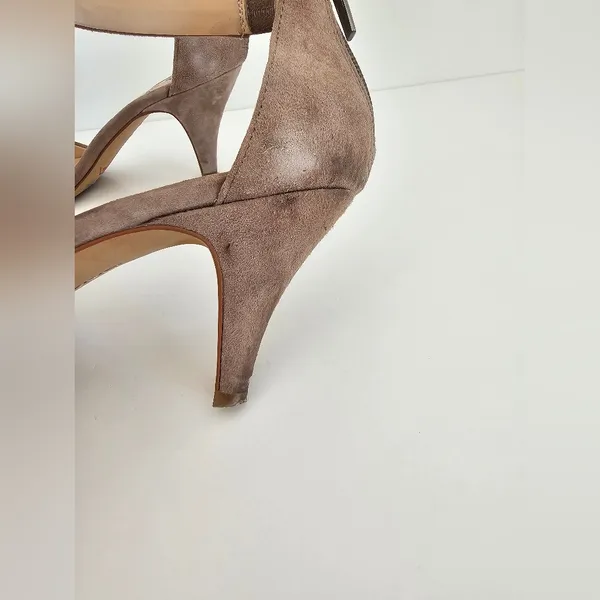 Vince Camuto Suede Rhinestone Ankle Strap Sandals – Taupe – Size 8 - Image 4