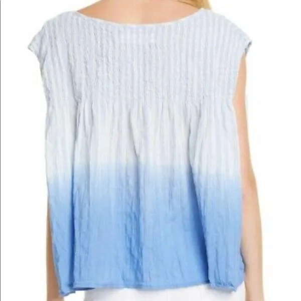 We The Free Free People Blue Ombré Chambray Combo Sleevless Top Size Medium - Image 2